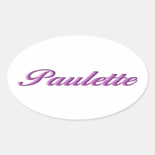 Sticker Ovale Nom de l'autocollant Paulette