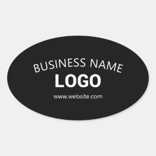 Sticker Ovale Nom d'entreprise modifiable, site Web et logo télé