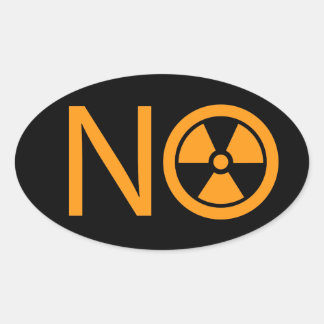 Sticker Ovale Non au rayonnement et à l'énergie nucléaire