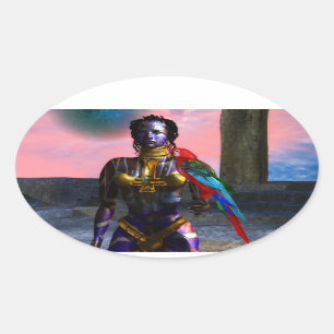 STICKER OVALE NORA CYBER WARRIOR