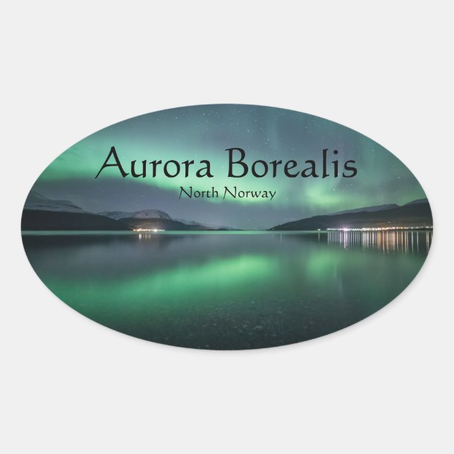 Sticker Ovale Northern Lights Norvège (Devant)