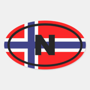 Sticker Ovale Norvège N Europe