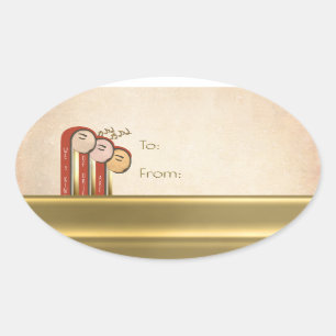 Sticker Ovale Nous 3 rois - Noël d'art déco À-De