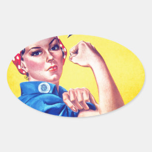 Sticker Ovale Nous pouvons le faire Rosie le Riveter