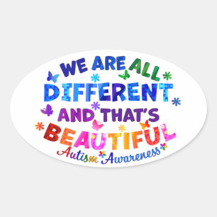 Sticker Ovale Nous sommes tous différents