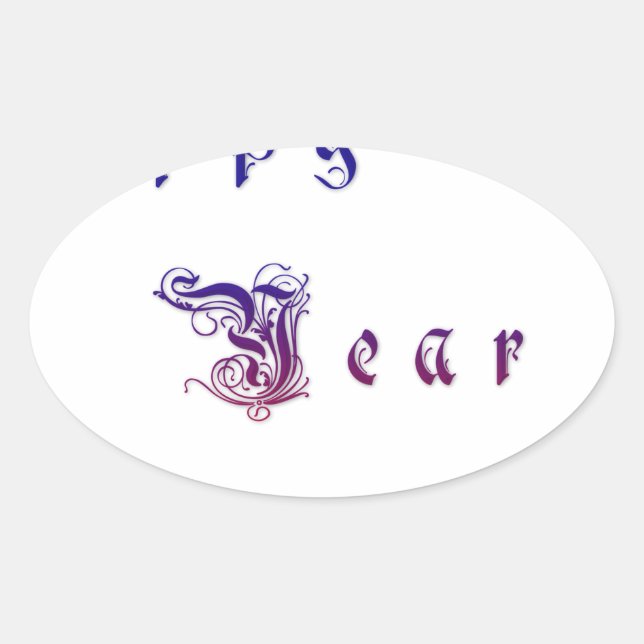 Sticker Ovale Nouvel An Hakuna Matata souhaite à Hakuna Matata 2 (Devant)