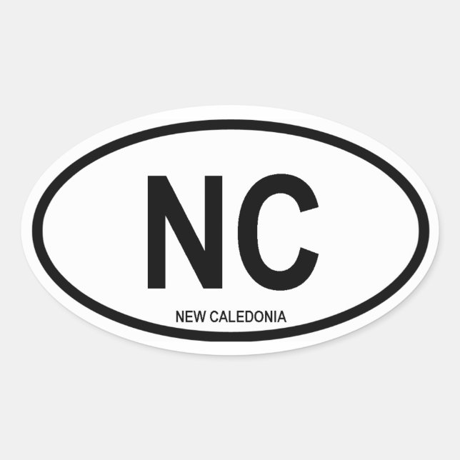 Sticker Ovale Nouvelle-Calédonie "NC" (Devant)