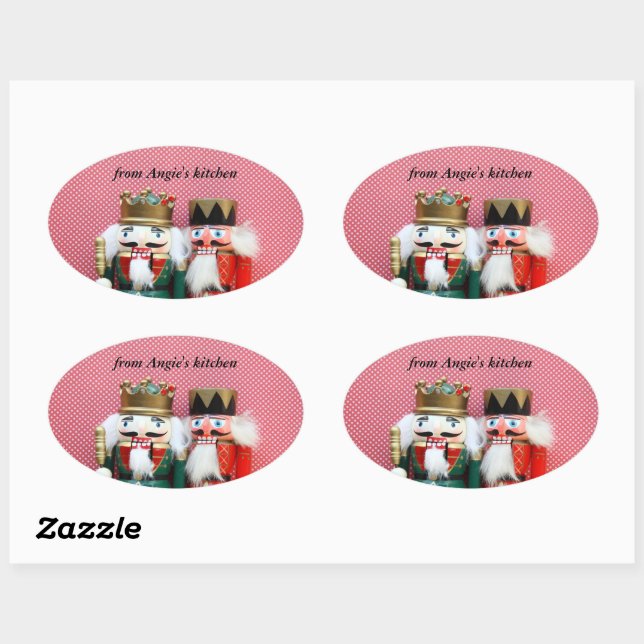 Sticker Ovale Nutcrackers avec pois (Feuille)