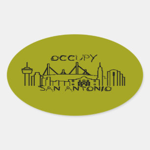Sticker Ovale Occupez San Antonio