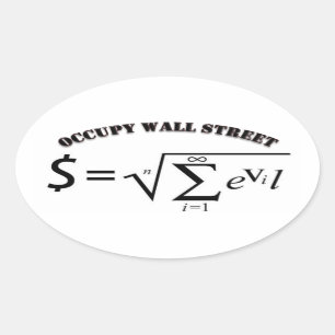 Sticker Ovale Occupy Wall Street L'argent est la racine de tout 