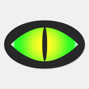 Sticker Ovale Oeil de chat vert