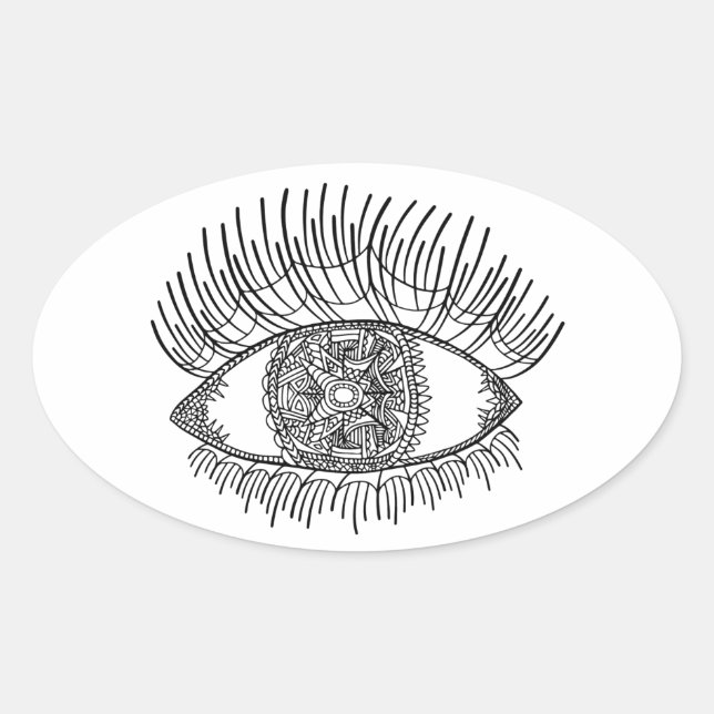 Sticker Ovale Oeil inspiré (Devant)