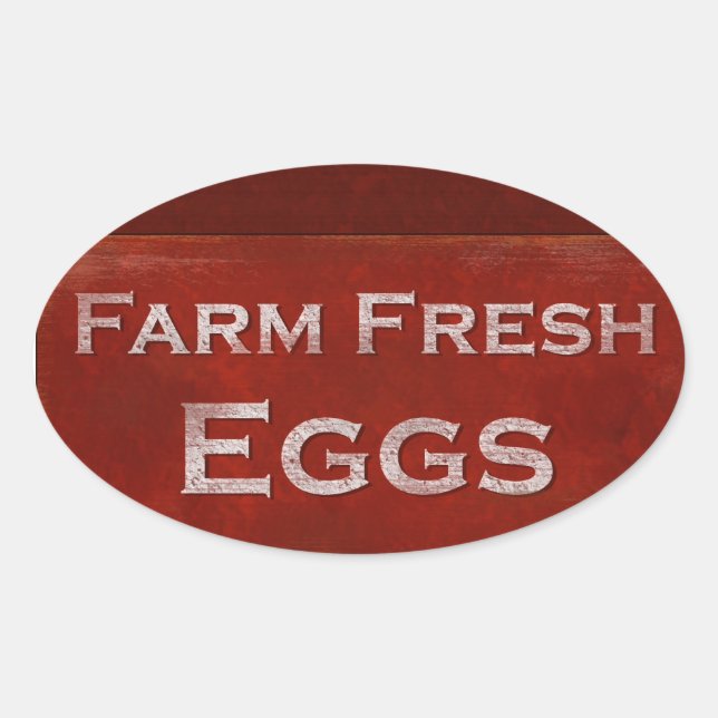 Sticker Ovale Oeufs frais de ferme (Devant)