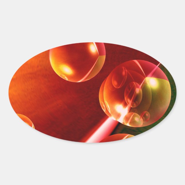 Sticker Ovale Oeuvre Abstraite contemporaine de Serdar Hizli (Devant)