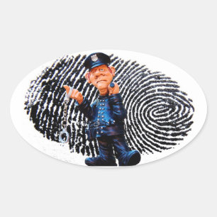 Sticker Ovale Officier de police