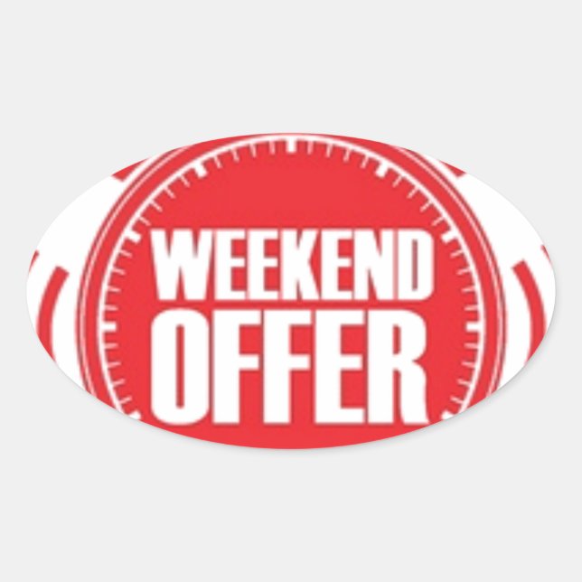 Sticker Ovale offre week-end (Devant)
