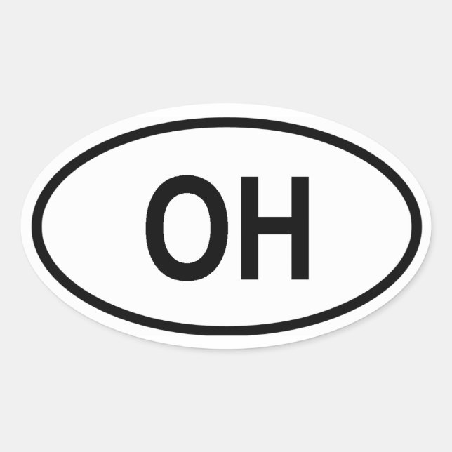Sticker Ovale Ohio "OH" (Devant)