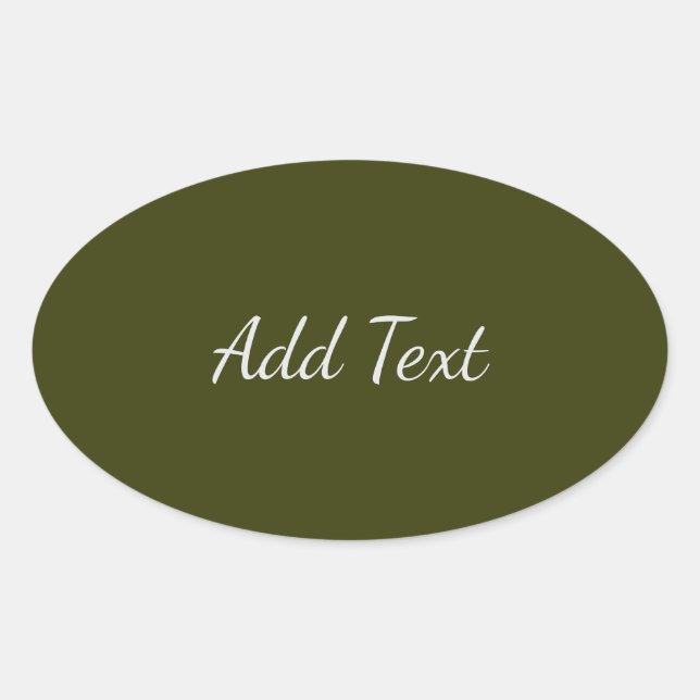 Sticker Ovale Olive foncé (Devant)