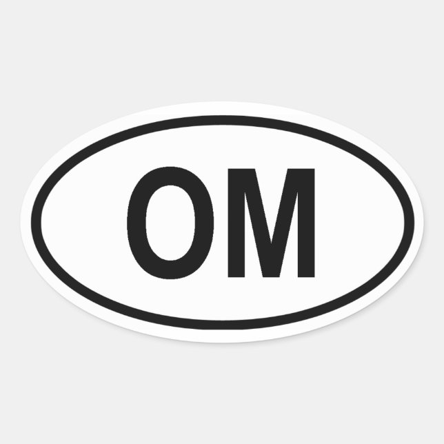 Sticker Ovale Oman "OM" (Devant)