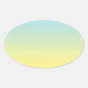Sticker Ovale Ombre bleu et jaune