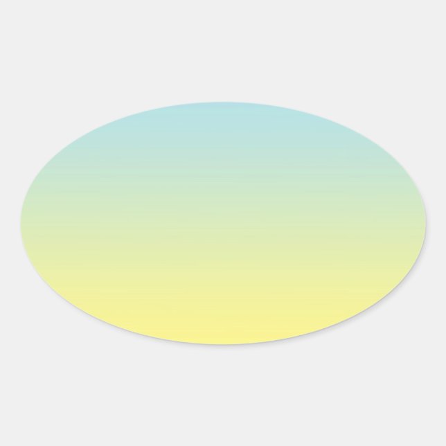 Sticker Ovale Ombre bleu et jaune (Devant)