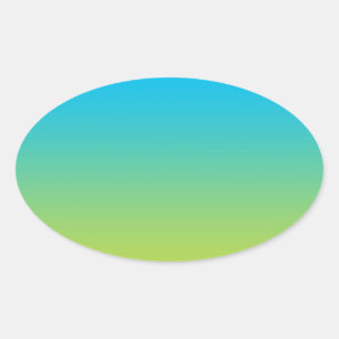 Sticker Ovale Ombre bleue et verte