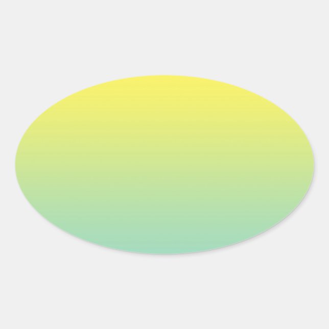 Sticker Ovale Ombre verte et jaune (Devant)