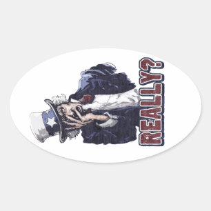Sticker Ovale Oncle Sam Facepalm