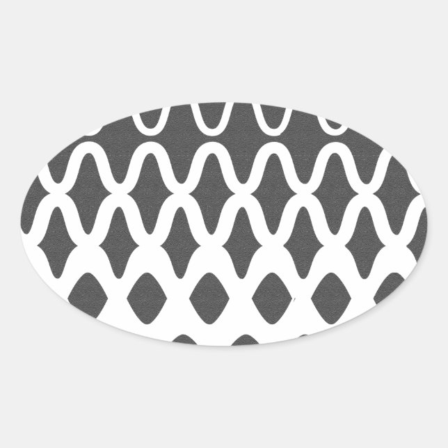 Sticker Ovale Ondes dans les particules (Devant)