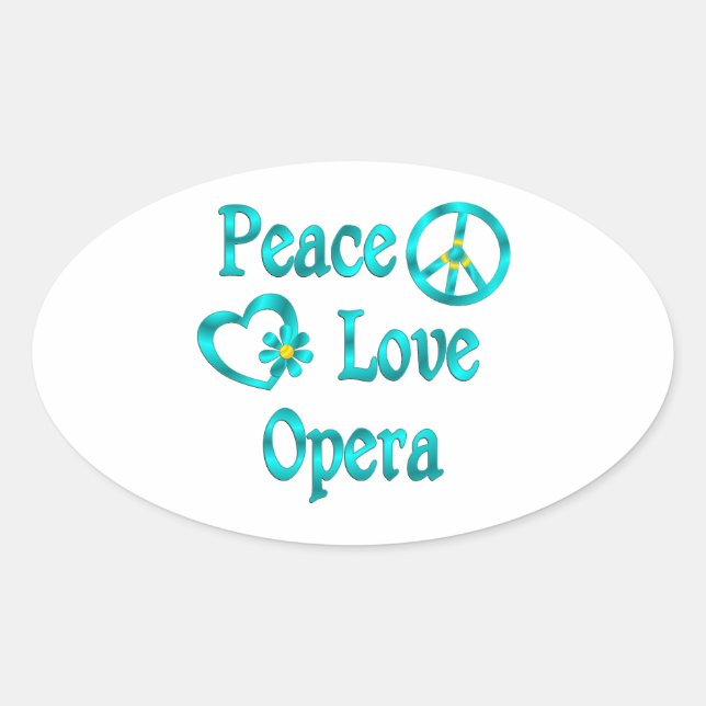 Sticker Ovale Opéra d'amour de la paix (Devant)