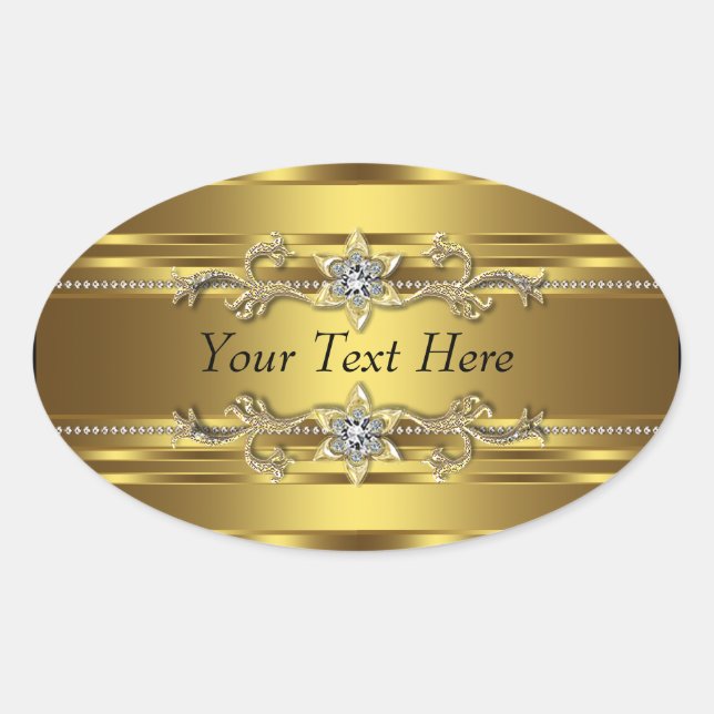 Sticker Ovale Or Diamant (Devant)