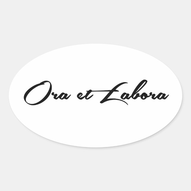 Sticker Ovale Ora et Labora (Devant)