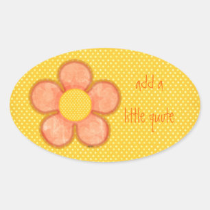 Sticker Ovale Orange Pétales Fleur Oval