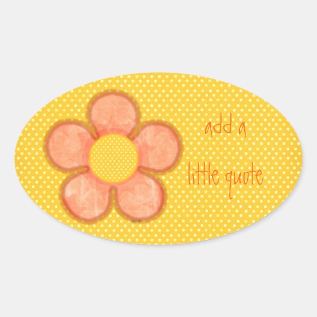 Sticker Ovale Orange Pétales Fleur Oval (Devant)