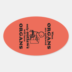 Sticker Ovale Organs interdit l'autocollant ovale
