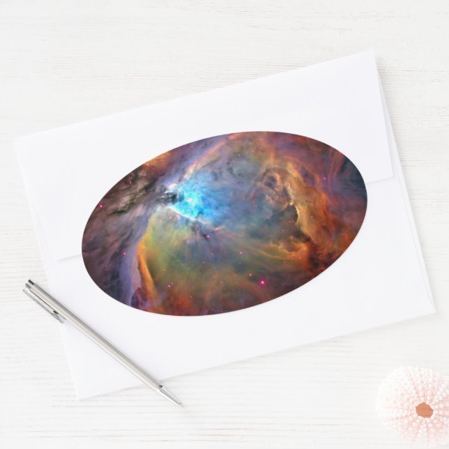 Sticker Ovale Orion Nebula Space Galaxy faible contraste (Enveloppe)