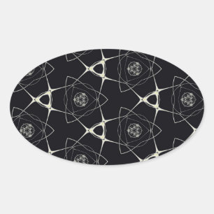 Sticker Ovale Ornement d'or