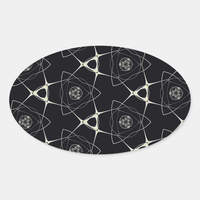 Sticker Ovale Ornement d'or (Devant)