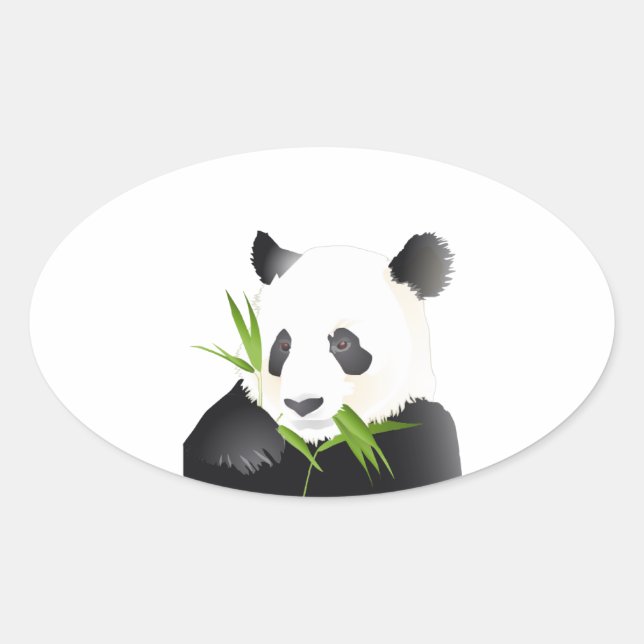 Sticker Ovale Ours Panda (Devant)