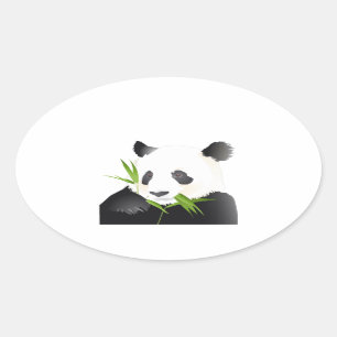 Sticker Ovale Ours Panda