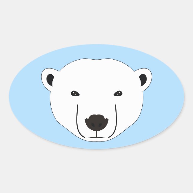 Sticker Ovale Ours polaire (Devant)
