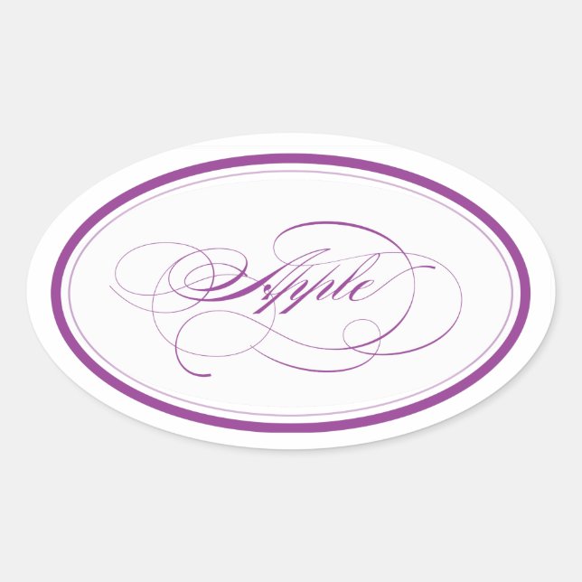 Sticker Ovale Oval personnalisé_Apple (Devant)