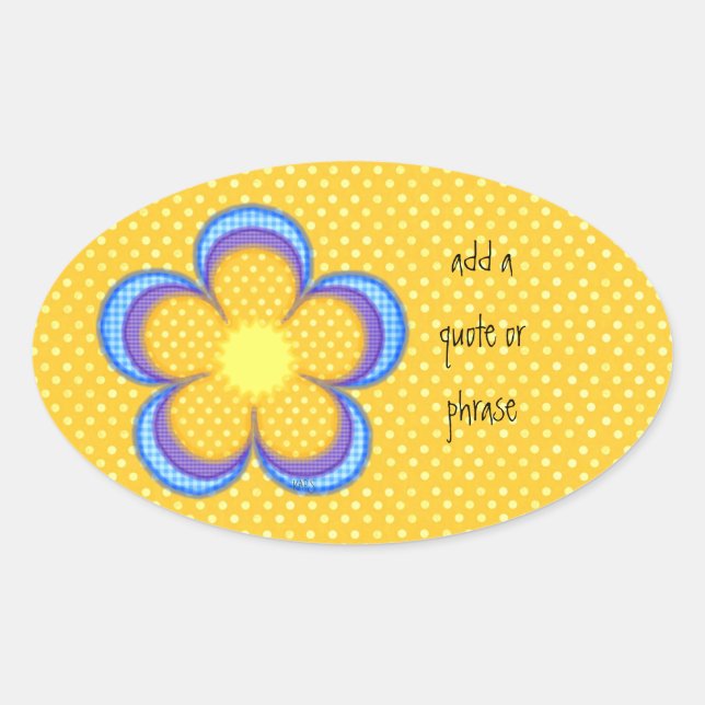 Sticker Ovale Oval Polkadot jaune (Devant)