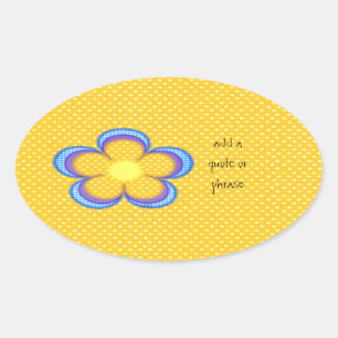 Sticker Ovale Oval Polkadot jaune