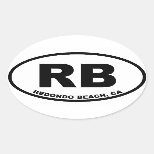 Sticker Ovale Ovale de Redondo Beach de RB