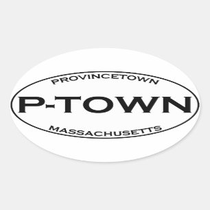 Sticker Ovale P-TOWN - Provincetown Massachusetts