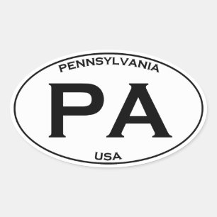 Sticker Ovale PA - Logo d'ovale de la Pennsylvanie Etats-Unis