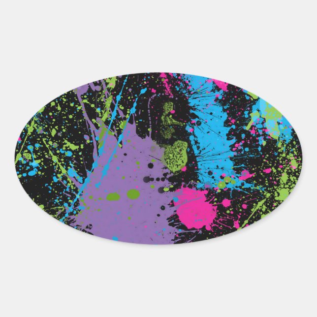 Sticker Ovale Paint Splater (Devant)