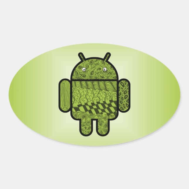 Sticker Ovale Paisley Character pour le robot Android™ (Devant)