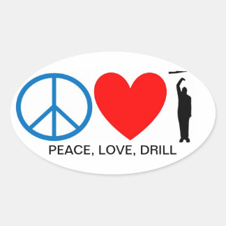 STICKER OVALE PAIX, AMOUR, DRILL